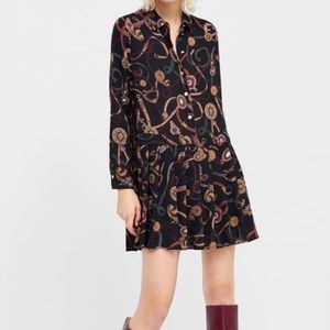 Zara Shirt Dress with Pleaded Skirt